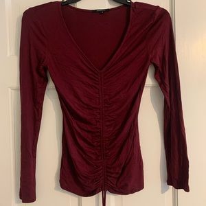 Maroon Tie Scrunchie Shirt